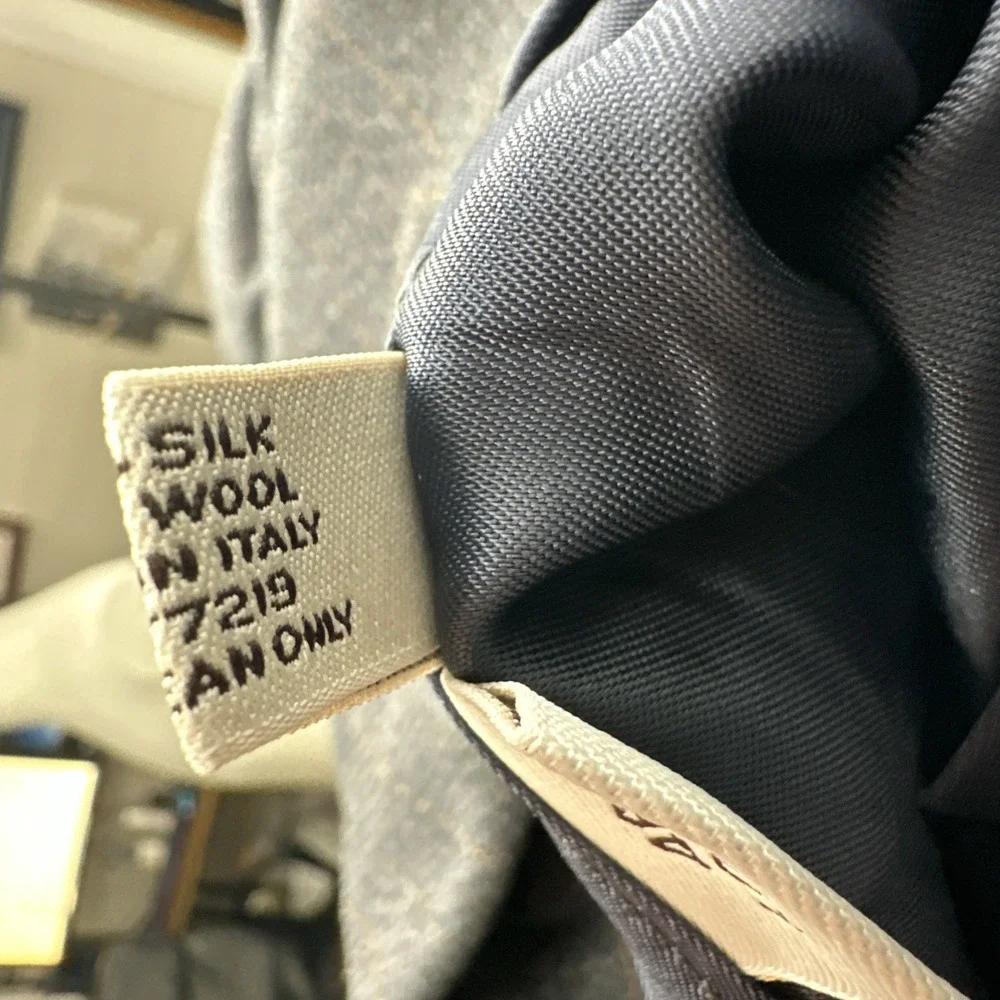 Pronto Uomo‎ Wool Silk Blazer Men 46L Windowpane Plaid 3 Button Made in Italy